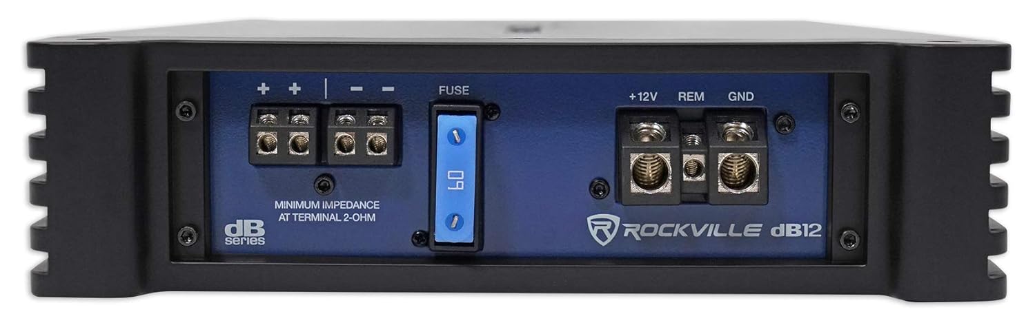 Rockville dB12 2000w Peak / 500w RMS Mono Car Amplifier + Amp Kit