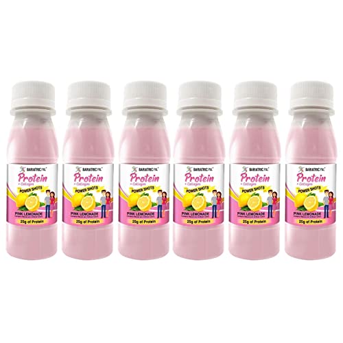 BariatricPal Ready-to-Drink 25g Whey Protein & Collagen Power Shots - Pink Lemonade (48 Bottles)