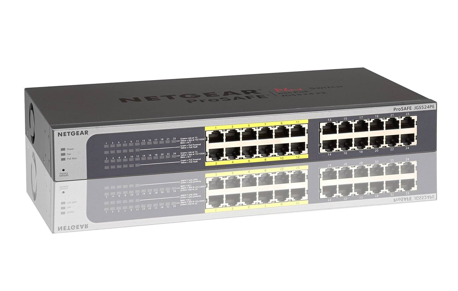 Netgear 24-Port Gigabit PoE Plus Network Switch Ethernet JGS524PE
