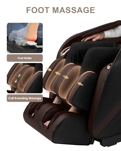 2024 4D Massage Chair Full Body | Zero Gravity Shiatsu Massage Chairs Recliner with AI Voice with Heated SL Track Bluetooth Speaker Airbag Yoga Stretch, Foot Roller Auto Legrest (Beige)