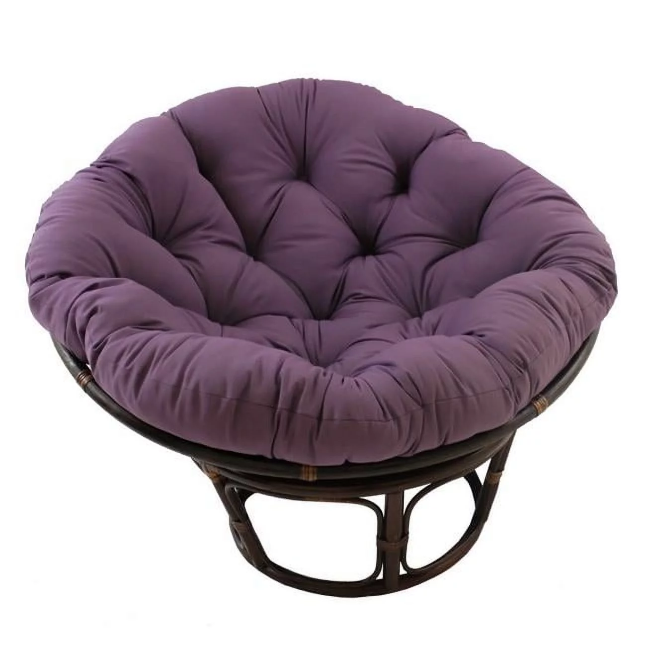 International Caravan 42-Inch Rattan Papasan Chair with Solid Twill Cushion
