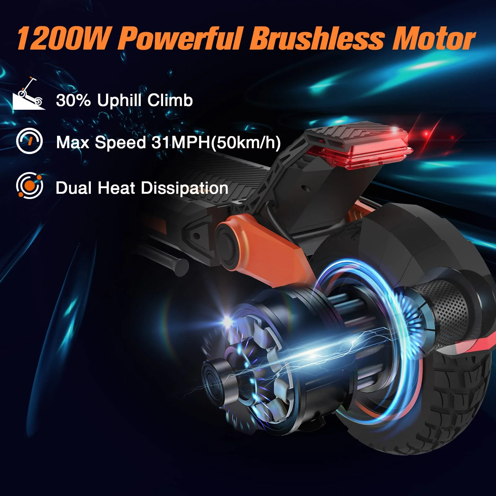 Kukirin G3 Electric Scooter for Adults Powerful 1200W Motor Up to 31 mph, 10.5" Off Road Tires 52V/18Ah Large Capacity, Dual Brake Folding Fast e Scooter for Adult (G3/1200W/18AH)