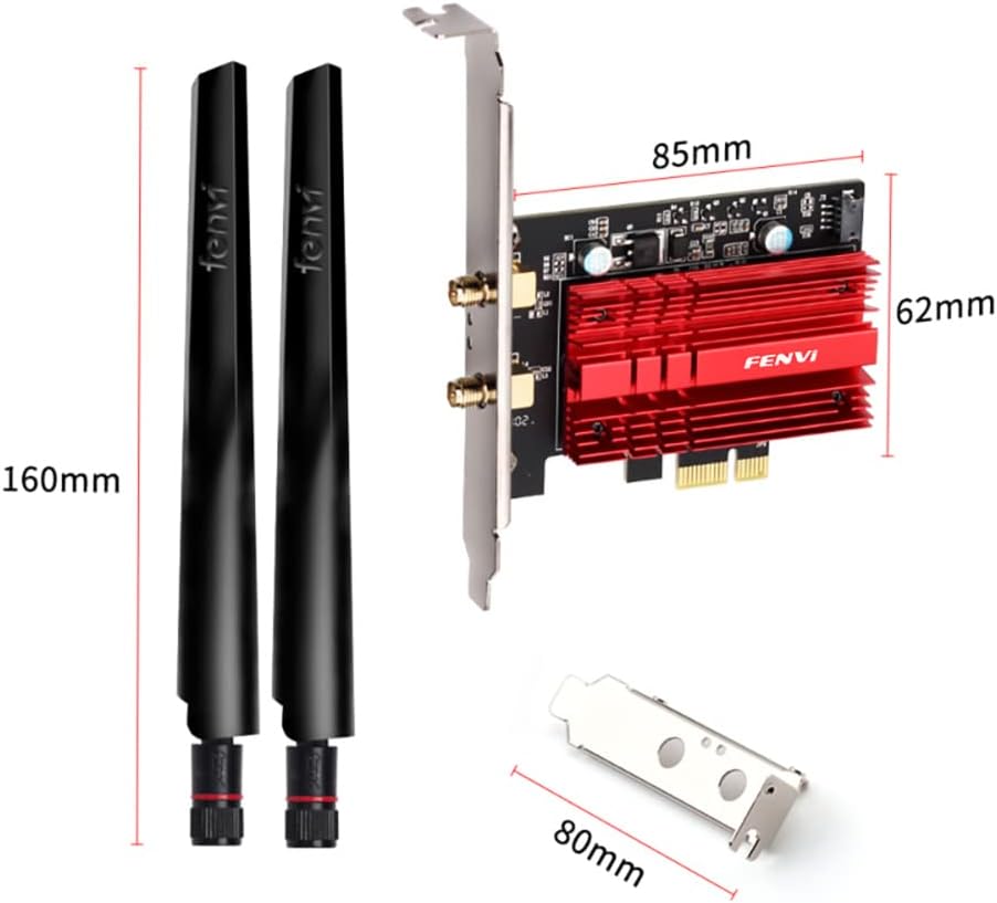 WiFi 6E AX210 PCI-E WiFi Card BT5.2 160MHz Tri-Band Expands WiFi into 6GHz/5GHz/2.4GHz 5400Mbps Gigabit AX210ngw Desktop PC PCIe Wireless Network Adapter WiFi 6E 802.11ac ax MU-MIMO for Windows 11/10 Pack of 2