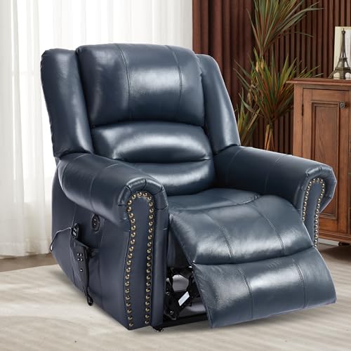 Dual Motor Power Lift Chair, Lay Flat Recliner Chair, Electric Recliner with Massage and Heat for Elderly, Remote Control, Infinite Position, Standing Assistance, USB Ports, Faux Leather, Brown