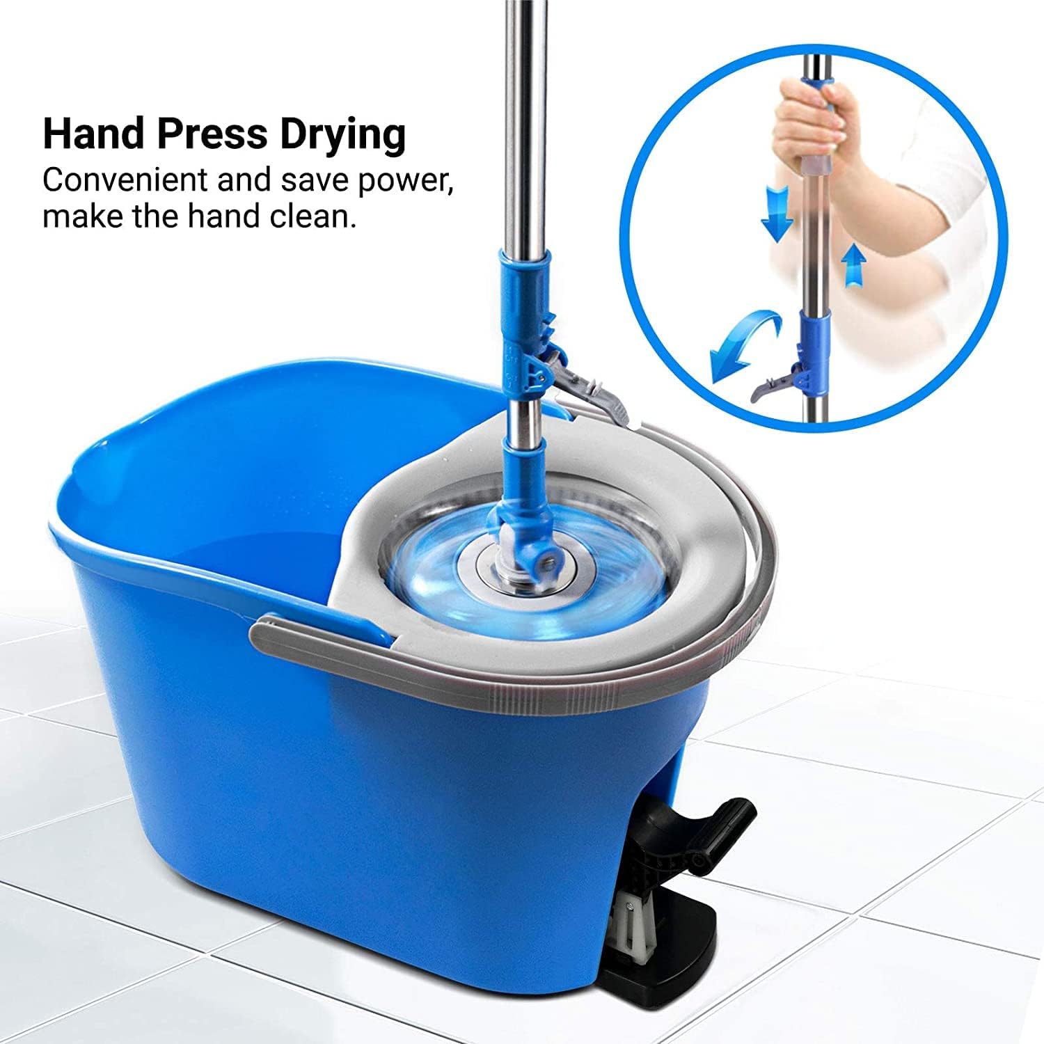 MASTERTOP Spin Mop and Bucket with Wringer Set and Spin Mop and Bucket with Foot Pedal