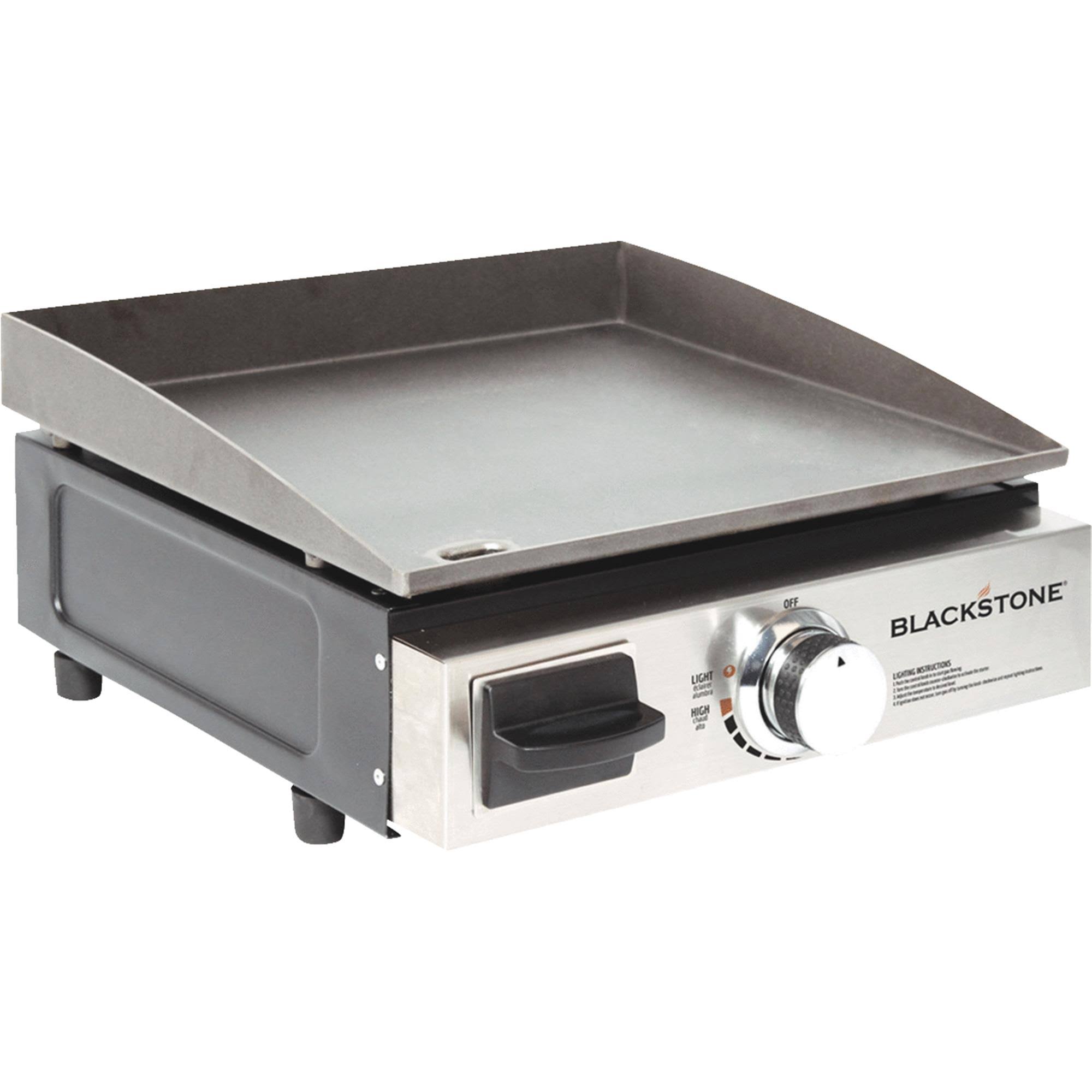 Blackstone 17 in. Table Top 1-Burner Portable GAS Griddle in Stainless Steel and Black
