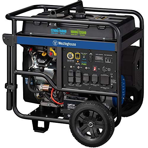 Westinghouse 28000 Peak Watt Home Backup Portable Generator, Remote Electric Start with Auto Choke, Transfer Switch Ready 30A & 50A Outlets, Gas Powered, CO Sensor,Blue