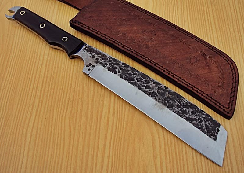 REG-Q-540- Custom Handmade Hi Carbon Steel(1095) Full Tang 13.3 Inches Nakiri Knife.
