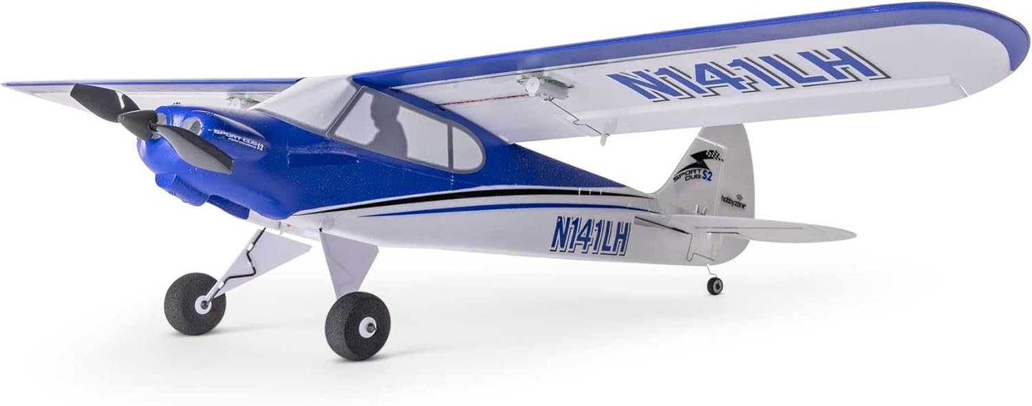 HobbyZone RC Airplane Sport Cub S 2 615mm RTF Everything Needed to Fly is Included/Safe Technology HBZ444000,White/Blue