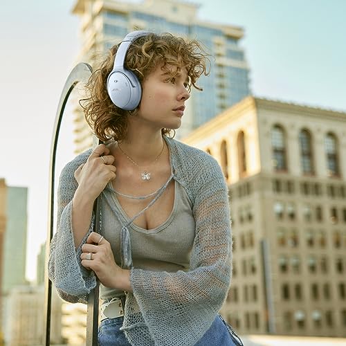 Bose QuietComfort Bluetooth Headphones, Wireless Headphones with Active Over Ear Noise Cancelling and Mic, Deep Bass, Up to 24 Hours of Playtime, Sandstone