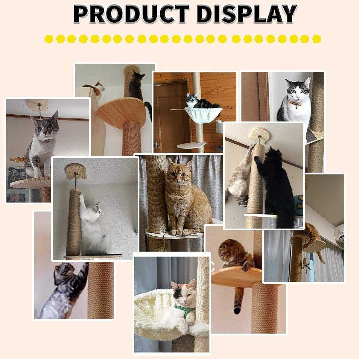 Catforest Floor-to-Ceiling Cat Tree Cat Climbing Tower with Natural Sisal Rope Scratching Post - Pet Supplies online store