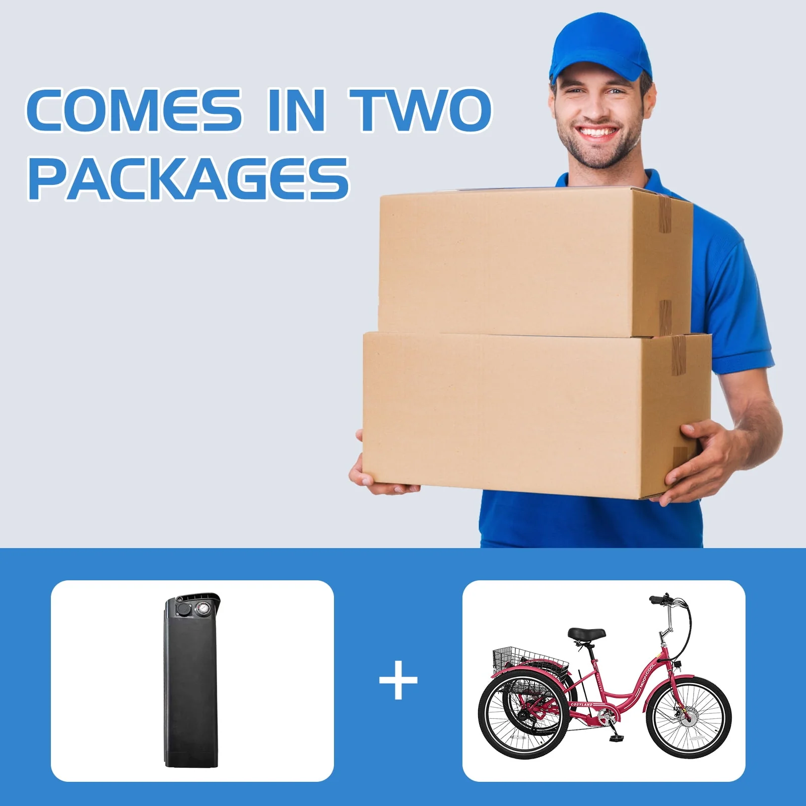 Lilypelle Adult Electric Tricycles,3 Wheel Electric Bike,15.5 Mph Electric Trikes for Seniors,7-Speed & 4 Adjustable Riding Modes Electric Tricycle With Removable Lithium Battery