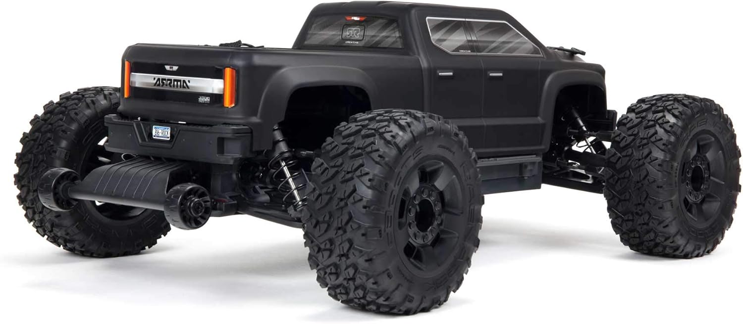 ARRMA 1/10 BIG ROCK 4X4 V3 3S BLX Brushless Monster RC Truck RTR (Transmitter and Receiver Included, Batteries and Charger Required), Black, ARA4312V3