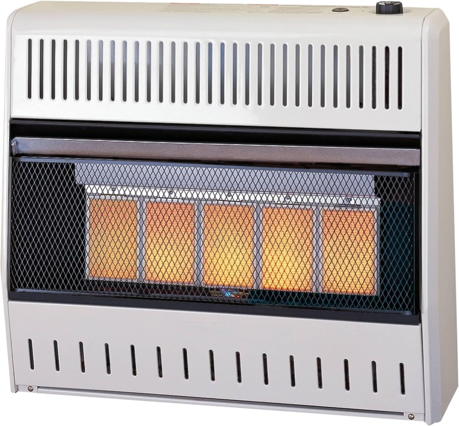 ProCom MN300TPA-B Ventless Natural Gas Infrared Space Heater with Thermostat Control for Home and Office Use, 30000 BTU, Heats Up to 1400 Sq. Ft., Includes Wall Mount and Base Feet, White