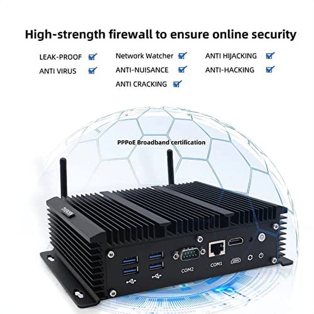 Industrial Mini PC Windows 10 pro, 6 2.5Gbe lan port, Firewall Network Appliance, Core i3 8145U, 16GB DDR4 RAM 512GB SSD, HD, RJ45 COM, DB9 COM, Wifi, USB Protocol, Micro Router PC, SIM Card slot