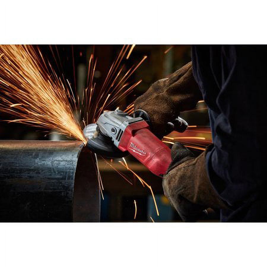 Milwaukee 6141-30 11 Amp Corded 4-1/2" Small Angle Grinder Paddle Lock-On, Red