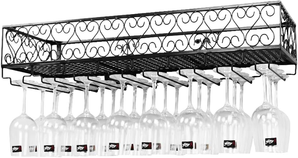 Glass wine glass frame Wall-mounted Metal Wine Rack, Dining Room and Kitchen Multifunctional Wine Rack Decoration, Storage Rack, Wine Glass Rack Wine racks (Size : 120cm)