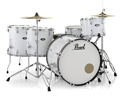 Pearl Roadshow Drum Set 4-Piece Complete Kit with Cymbals and Stands, Charcoal Metallic (RS584C/C706)