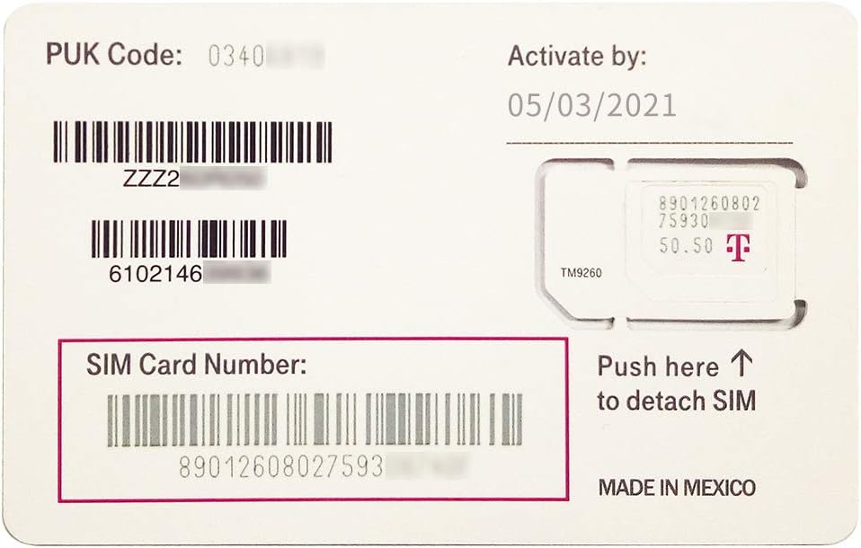 T-Mobile USA Sim Card Unlimited Data -True Unlimited High Speed Data/Calls/Texts