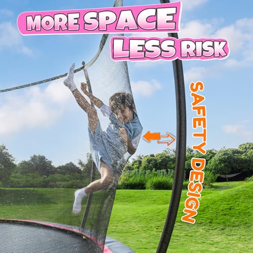 BCAN 8FT 10FT 12FT 14FT 15FT 16FT Recreational Trampoline with Enclosure for Kids Adults, ASTM Approved, Outdoor Trampolines with Ladder for Kids