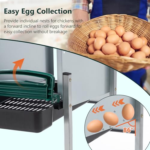 3-Tier Large Wooden Chicken Coop for 8-10 Chickens,Outdoor Walk-in Chicken Coop House with Run&Nesting Boxes,Hen House Poultry Pet Habitat Hutch Cage W/Pull Out Trays&Wire Fencing(95"×80"×83")