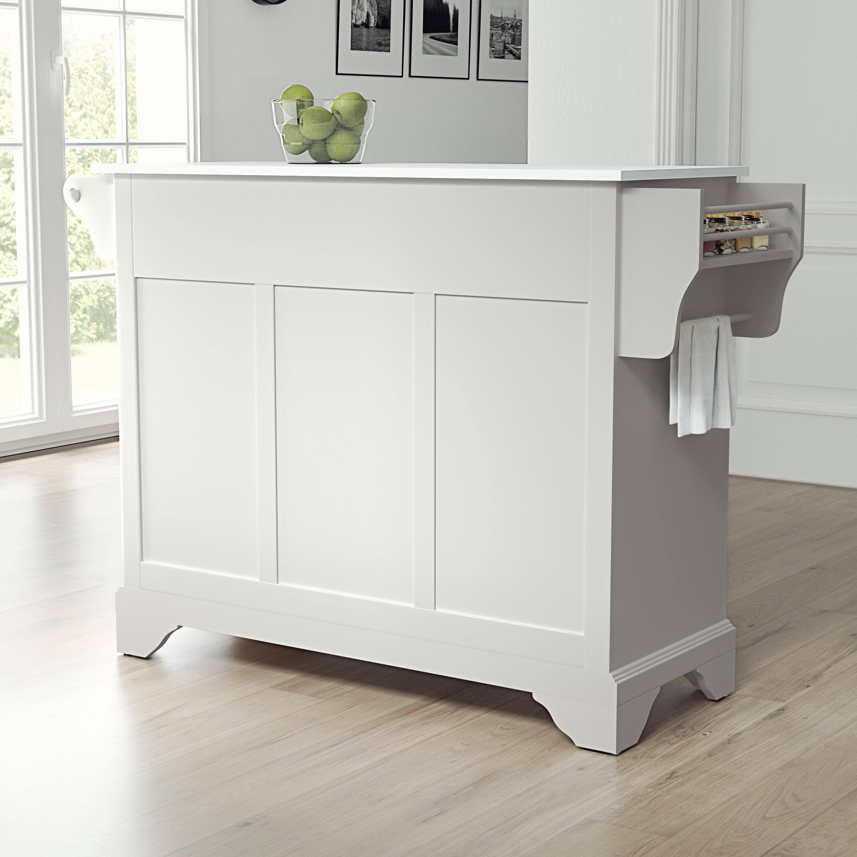 Crosley Lafayette Granite Top Full Size Kitchen Island/Cart, White