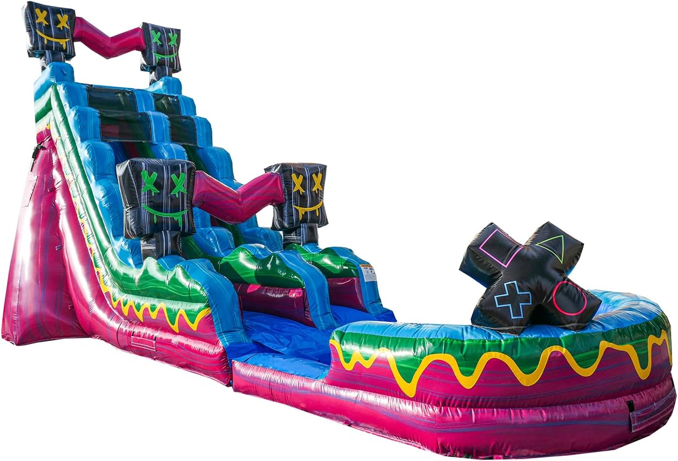 JumpOrange 19’ Level Up Water Slide with Detachable Deep Pool for Kids and Adults (with Blower), Commercial Grade, Outdoor Inflatable, Summer, Wet Dry Slide, Rental Quality