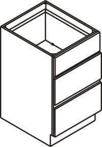 27 inch Wide Drawer Base Kitchen Cabinet Three (3) Drawers Light Gray Inset Shaker
