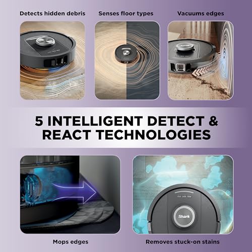 Shark Robot Vacuum & Mop Combo, PowerDetect NeverTouch Pro, Self-Emptying, Self-Refill with Self-Clean Pad Wash & Dry, 60-Day Debris Capacity, 30-Day Refill Tank, 5 PowerDetect Technologies, AV2800ZE