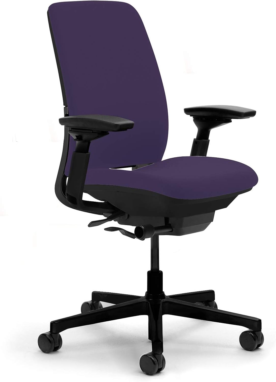 Steelcase Amia Task Chair: Adjustable Back Tension - LiveLumbar Support - Seat Slider - 4 Way Adjustable Arms - Black Frame/Black Fabric