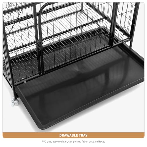 Large Cat Cage Indoor: 3-Tier Metal Cat Enclosure - Ferret Cage with Wheels