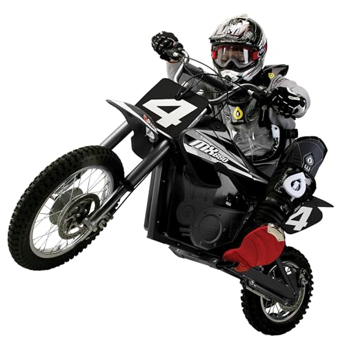 Razor MX650 Dirt Rocket Off-Road Motocross Bike–36V Electric Ride-On, Up to 17 mph, Front & Rear Suspension, Hand-Operated DualBrakes, Twist Grip Throttle, Authentic Motocross Bike Geometry