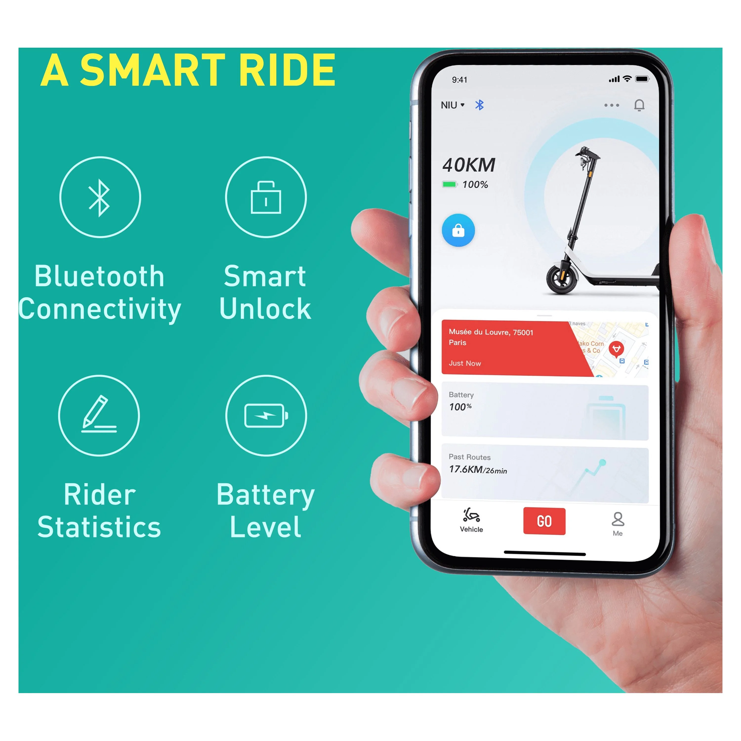 NIU KQi2 Pro Electric Scooter 300W Power 25 Miles Long Range Max Speed 17.4MPH Portable Foldable Commuting