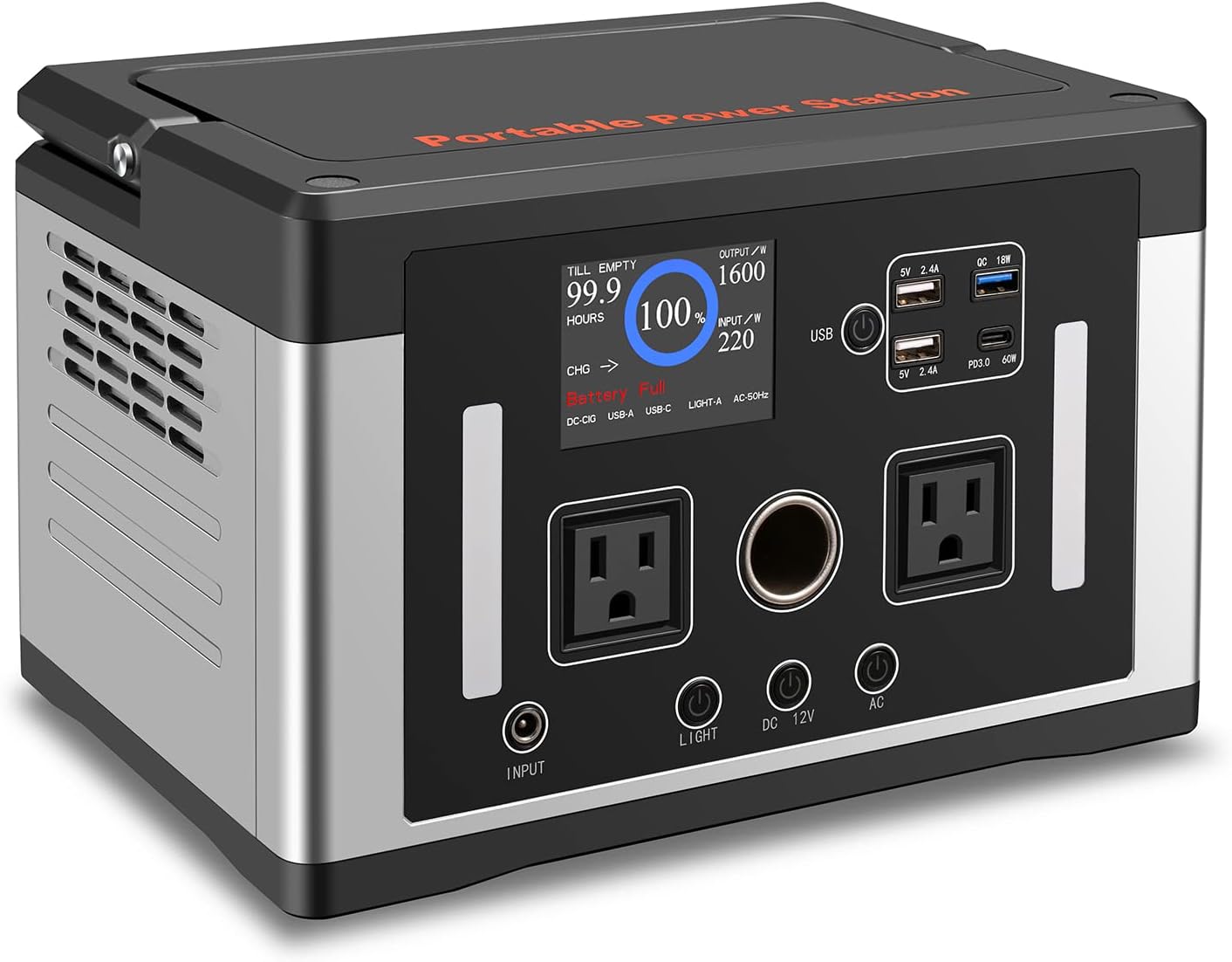 sevkumz Portable Power Station, 240Wh Backup LiFePO4 Battery, 110V/200W Pure Sine Wave AC Outlet, Solar Generator (Solar Panel Not Included) for Outdoors Camping Travel Hunting Emergency