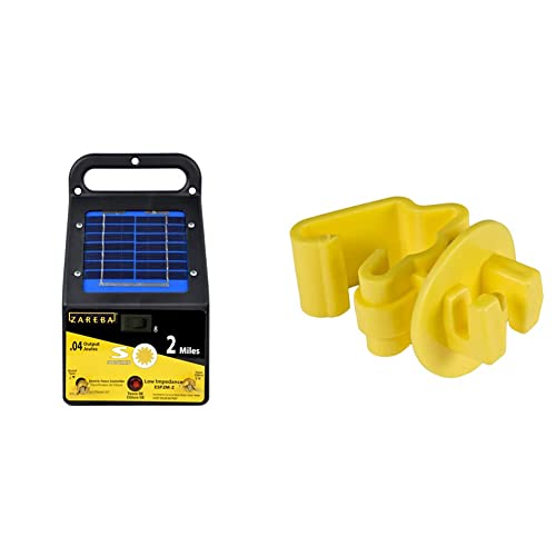 Zareba ESP2M-Z Solar Powered Low Impedance Electric Fence Charger - 2 Mile Solar Powered Electric Fence Energizer, Contain Animals and Keep Out Predators
