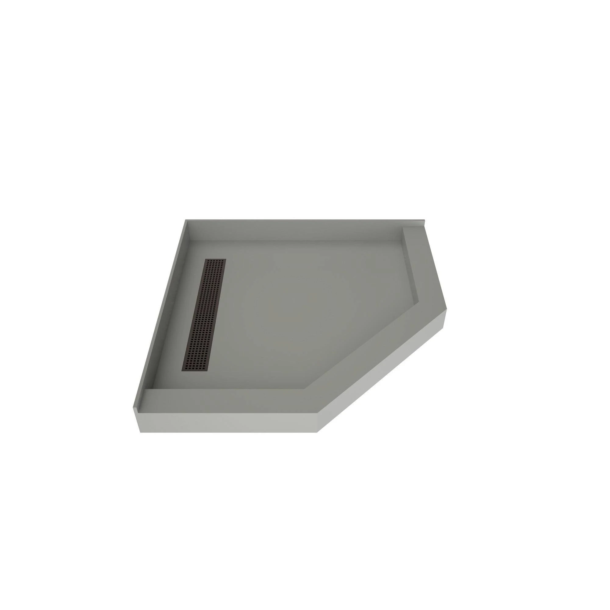 Tile Redi RT48LNeo-PVC Redi Neo 48x22 x 48x22 Neo-Angle Shower Base with - Oil Rubbed Bronze