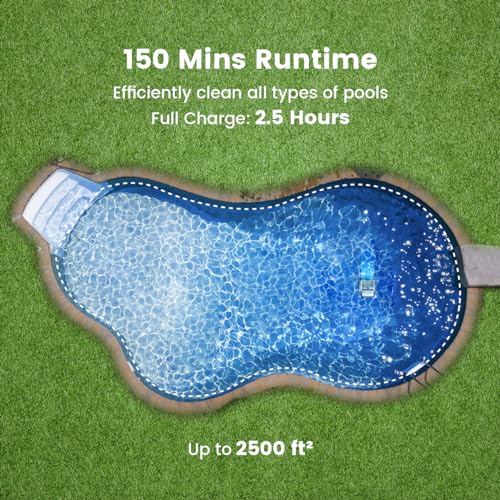 SMOROBOT Tank C1 Cordless Robotic Pool Cleaner, Pool Vacuum for Inground Pools, Strong Suction Power Pool Cleaning Robot with Wall Climbing Function, 150 min Runtime, up to 2500 Sq.ft -Gray
