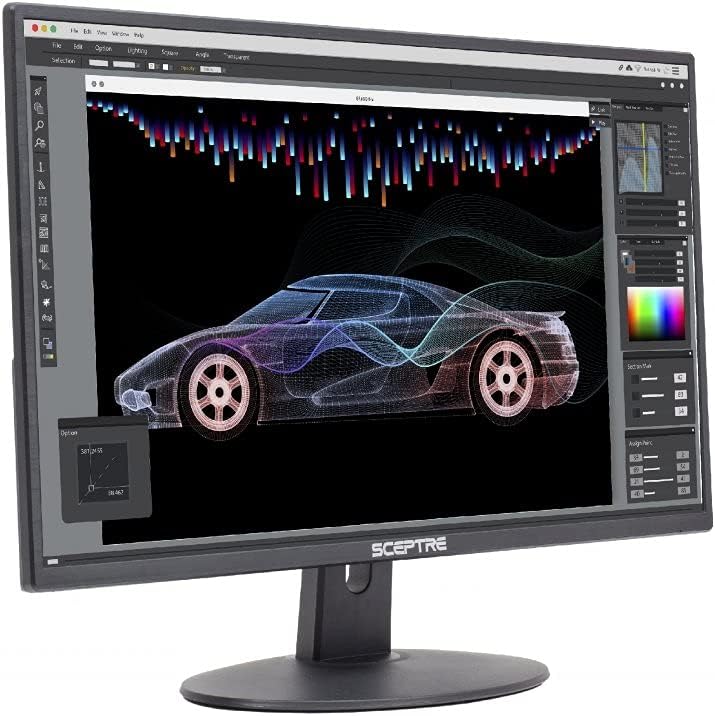 Sceptre 24 LED Monitor - 75Hz Refresh Rate - Professional Thin 1920 x 1080 FHD Resolution Computer Monitor - Built-in Speakers and VESA Mounting - HDMI + VGA Ports - Bundle with JAWFOAL HDMI Cable.