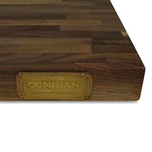 CONSDAN Butcher Block Counter Top, Walnut Solid Hardwood Countertop, Wood Slabs for Kitchen, Reversible, Both Side Polished, Prefinished with Food-safe Oil, 1.5" Thickness