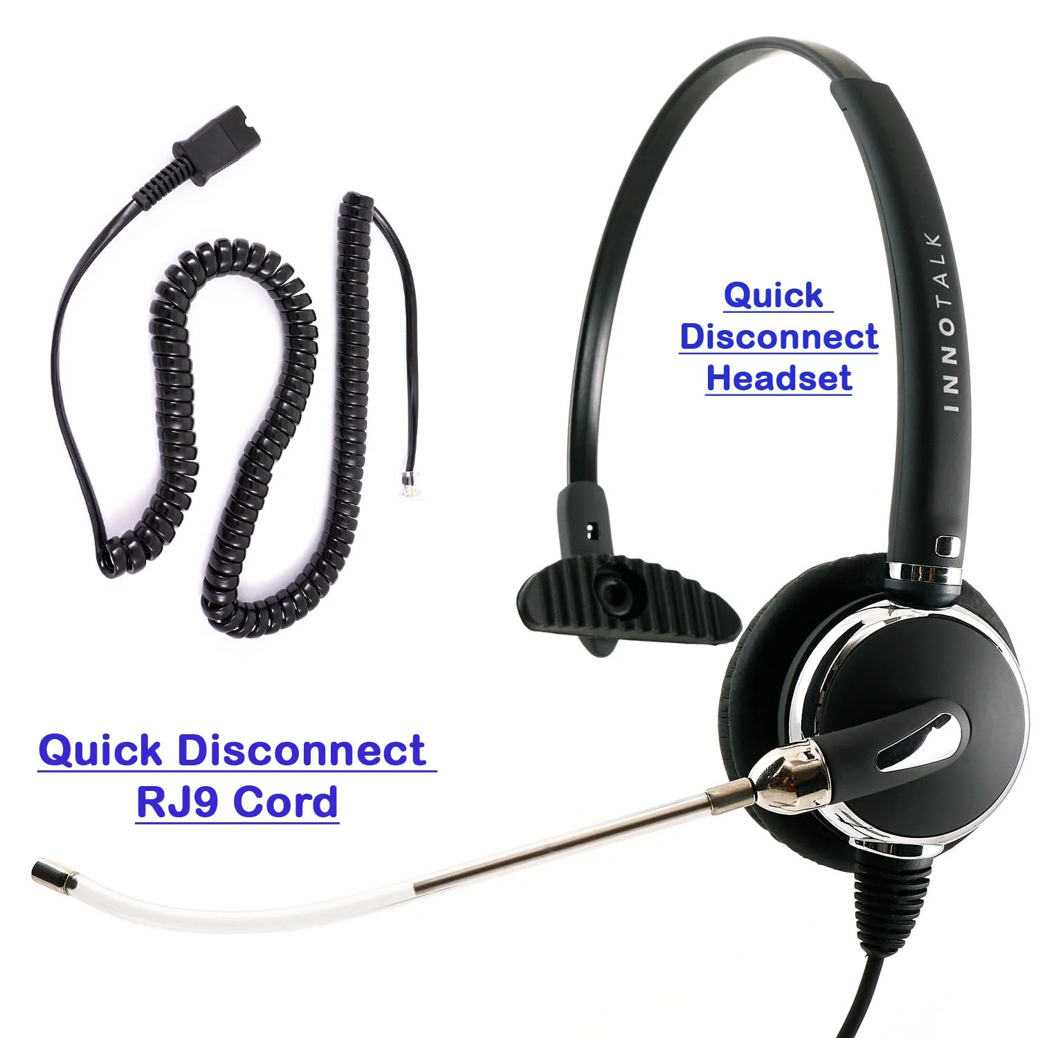 Cisco 8811, 8841, 8851, 8861, 8865 Professional Voice Tube Microphone Headset + Plantronics Compatible QD Cord