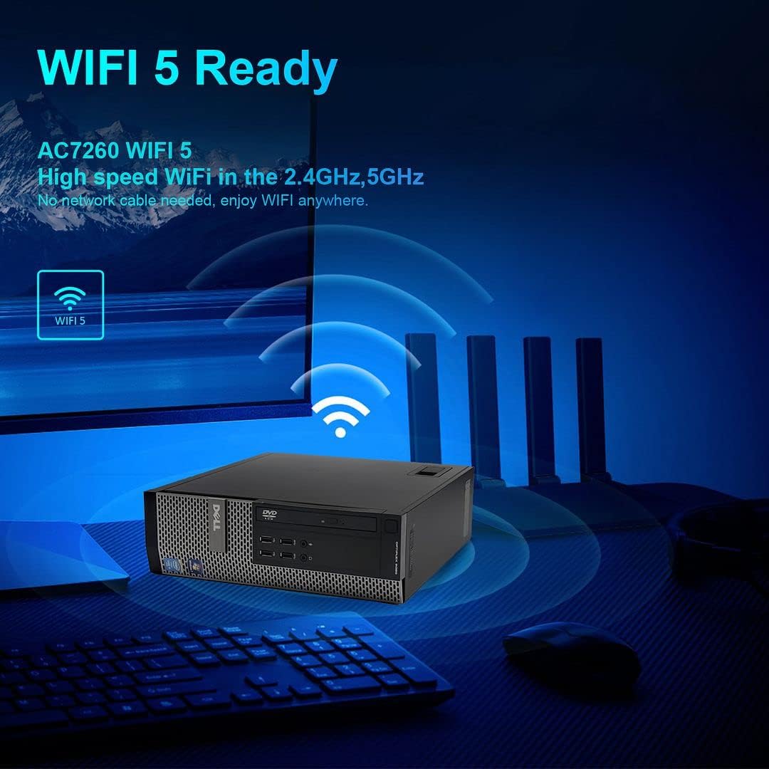 Dell OptiPlex 9020 i7 Desktop Computer,32GB Ram 512GB SSD, Intel Core i7-4790 3.60GHz, AC7260 Built-in WiFi 5, Dual Monitor Support, DVD-RW, Windows 10 Pro 64bit, RGB Keyboard and Mouse (Renewed)