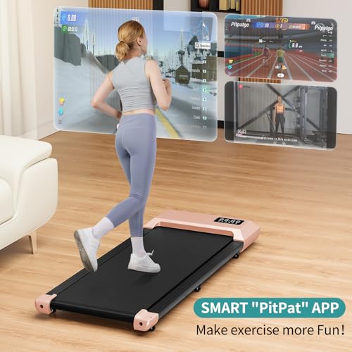 2024 Upgrade Walking Pad, Under Desk Treadmill for Home, Portable Mini Treadmill, No-Assembly Treadmills, App/Remote Control, Led Display, Walking Jogging Machine