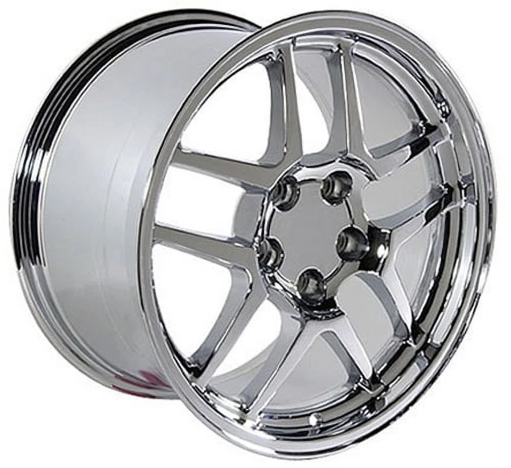 17x9.5 Wheels Fit Corvette, Camaro - C5 Z06 Style Chrome Rims, Hollander 5146 - SET Fits select: 1988-1996 CHEVROLET CORVETTE, 1993-1997 CHEVROLET CAMARO Z28