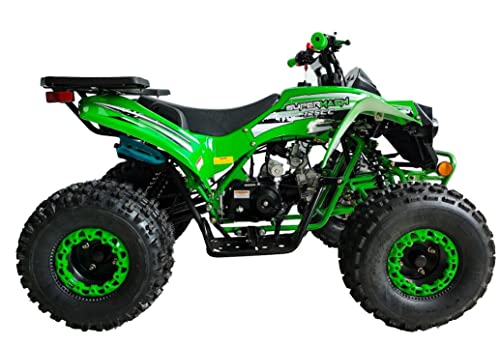 HHH Youth and Adult 125cc ATV Vitacci Outlander Fully Automatic with Reverse Double Headlights Led Gas 4 Wheeler ATVs Quads Big 19/18 inch Tires (Green) - Extra Large