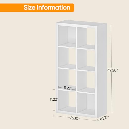 9 Cube Storage Organizer White, Wood Cube Storage with Bins, Modern Open Bookcase, Multifunctional Display Organizing Shelves for Living Room, Bedroom, Home Office, White