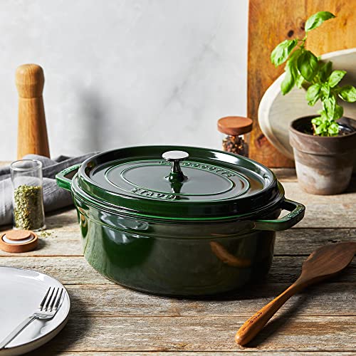 Staub Cast Iron Oval Cocotte, Dutch Oven, 5.75-quart, serves 5-6, Made in France, Burnt Orange