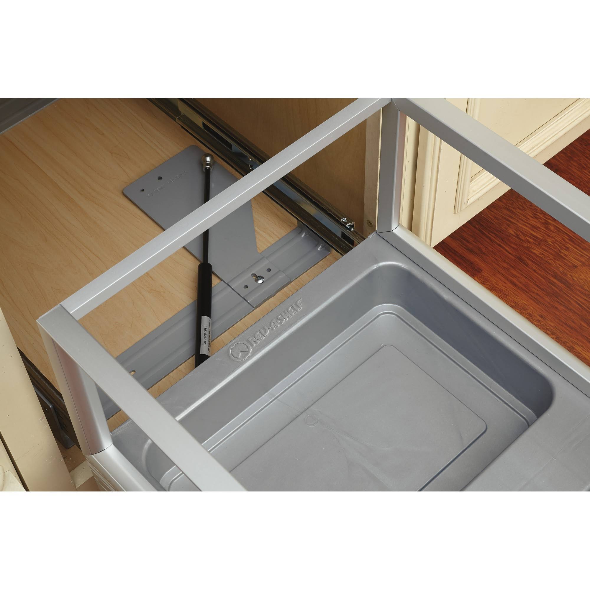 Rev-A-Shelf Double Trash Pullout 35 Quart-Silver 5149-18DM-217