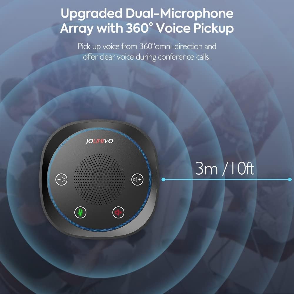 USB Speakerphone， Omnidirectional Computer Speaker with Microphone,Plug and Plays Portable Speaker with for Holding Meetings Anywhere with Immersive Sound Pack of 2