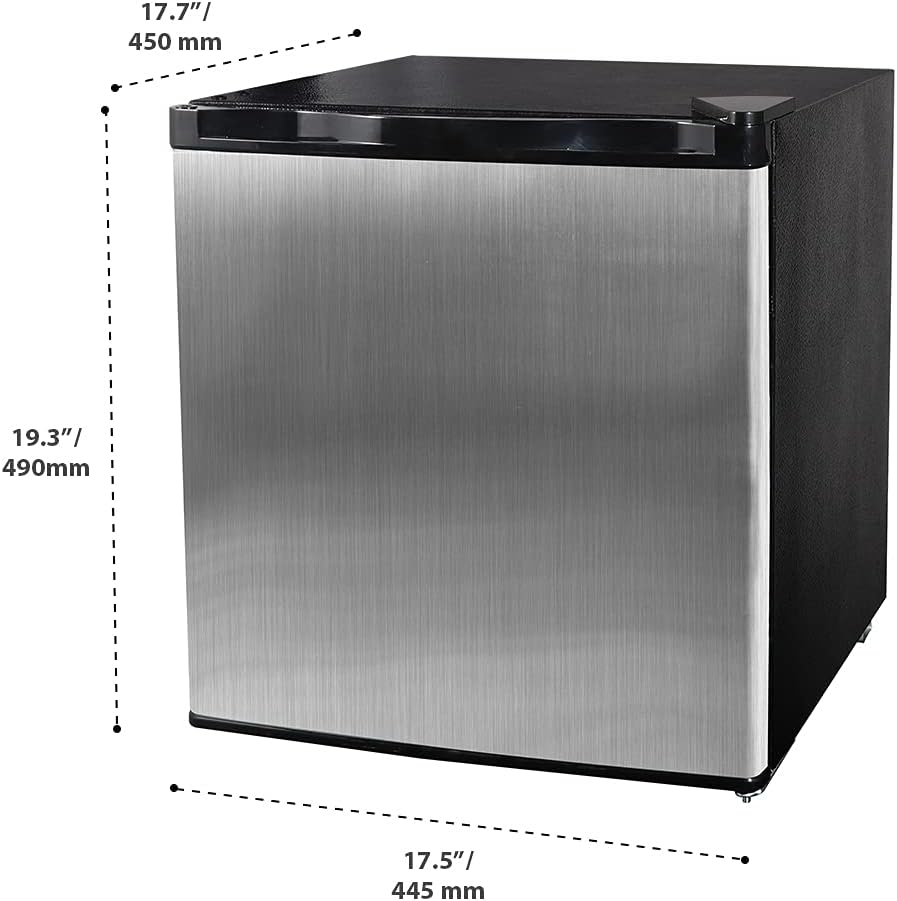 Stainless Steel Finish 1.1 cu.ft. Compact Mini Upright Freezer with Adjustable Temperature Control, for Home Apartment Office Garage