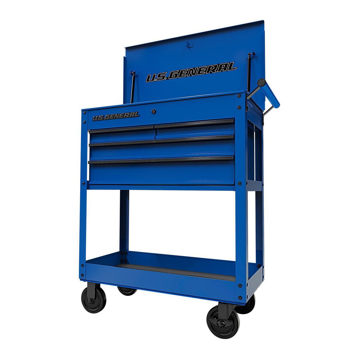 U.S. GENERAL 30 in., 4-Drawer Tech Cart, Red